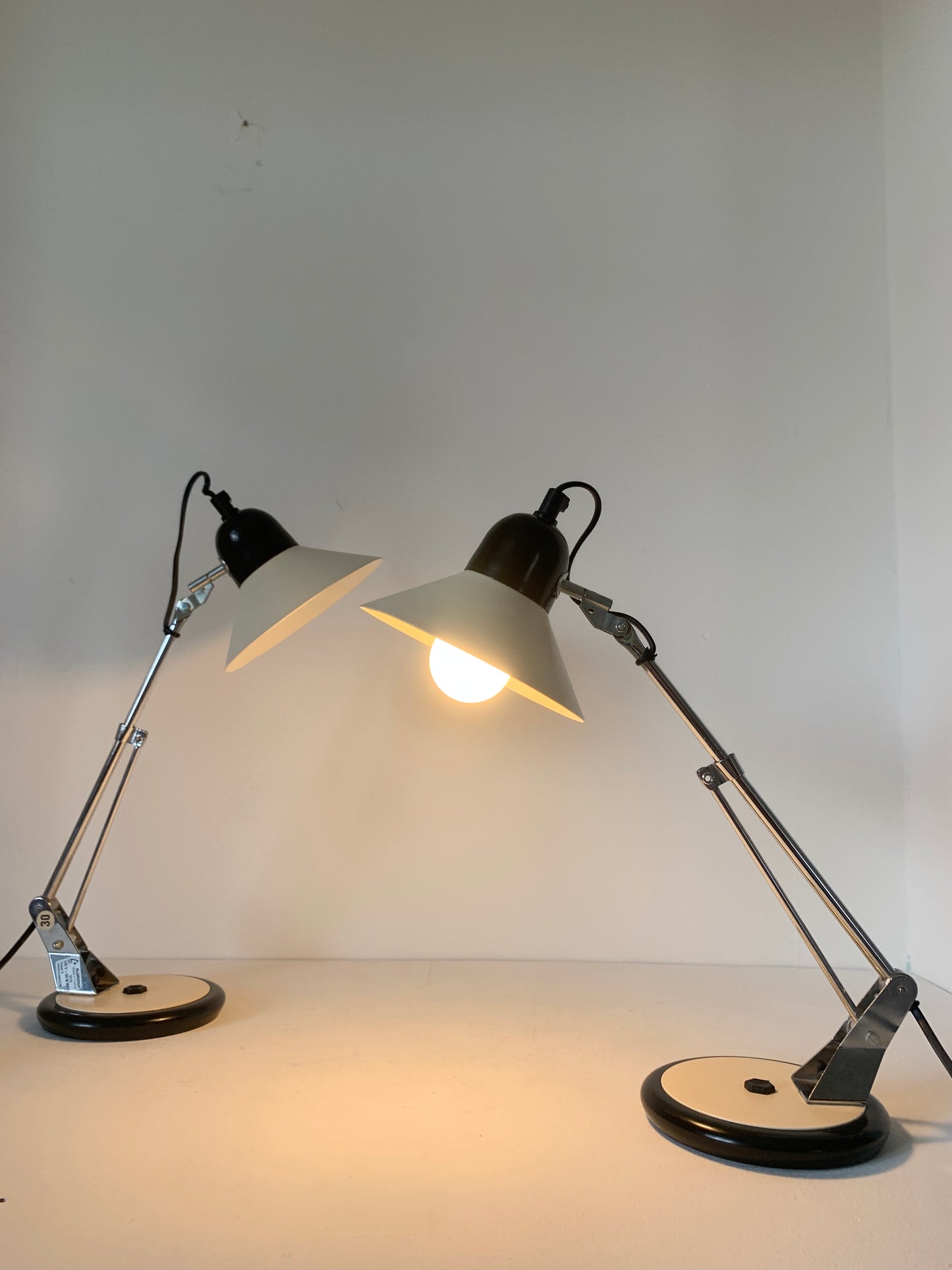 Pair of Postmodern Adjustable Desk Lamps