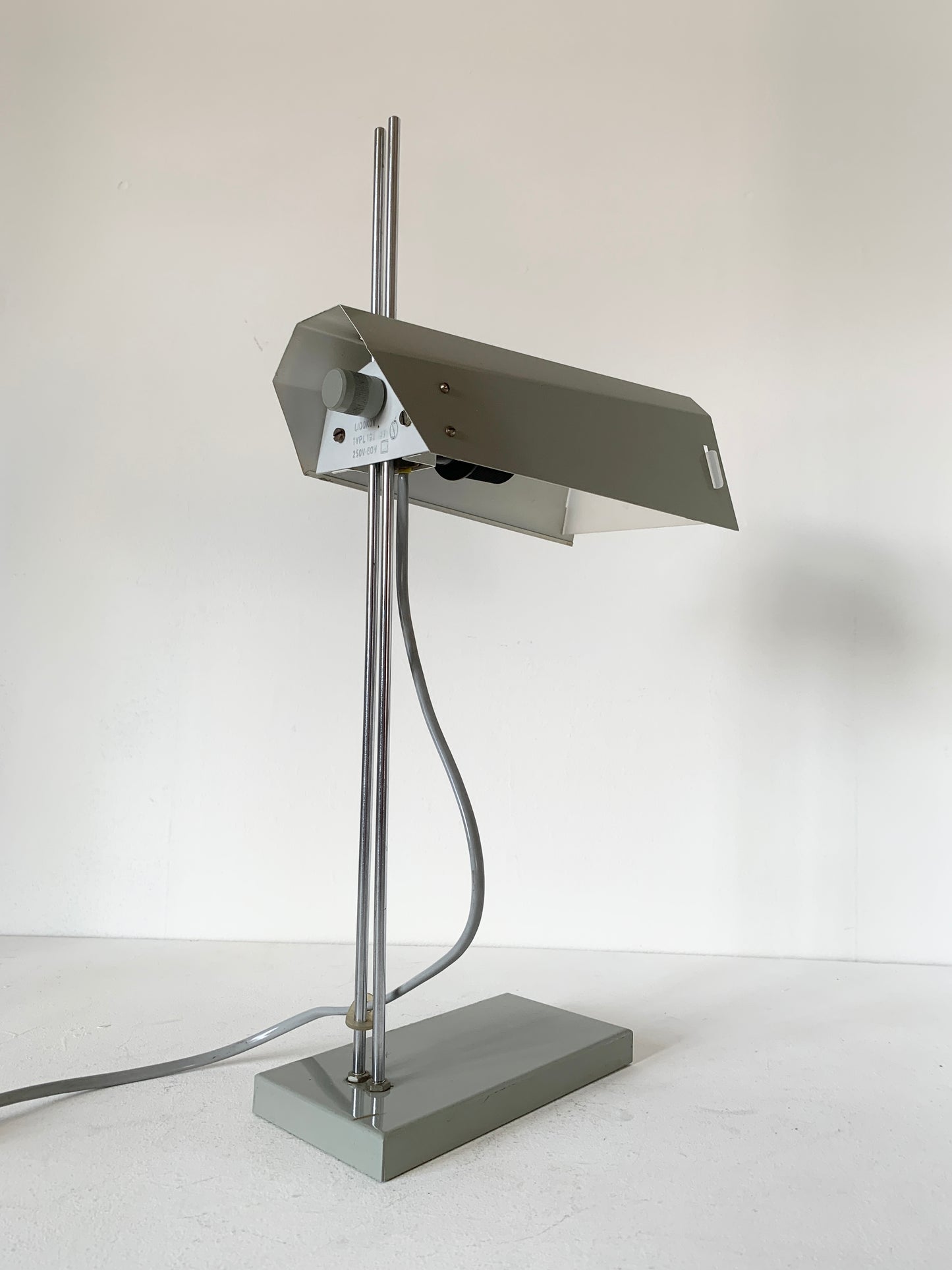 Space Age Adjustable Grey Desk Lamp by Josef Hurka for Lidokov