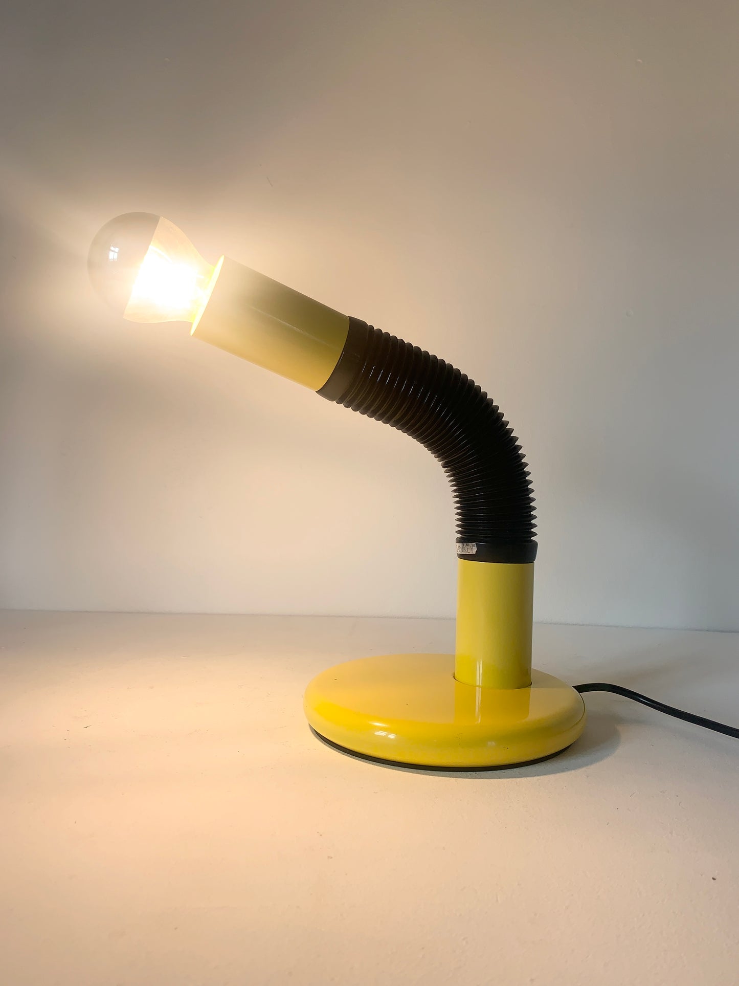 Mid Century Space Age Yellow Tubular Desk Lamp