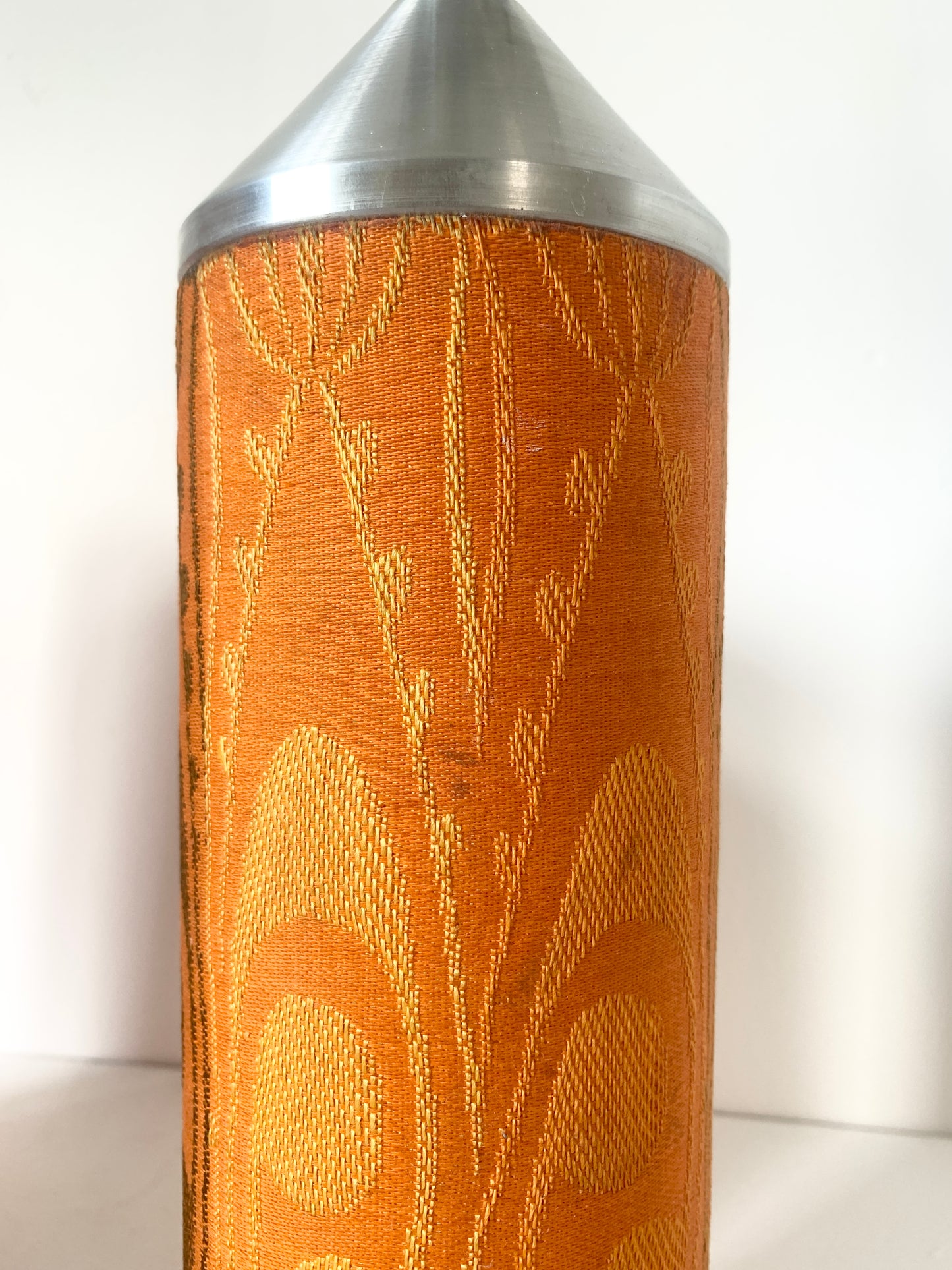 Mid Century 70's Orange Patterned Table Lamp