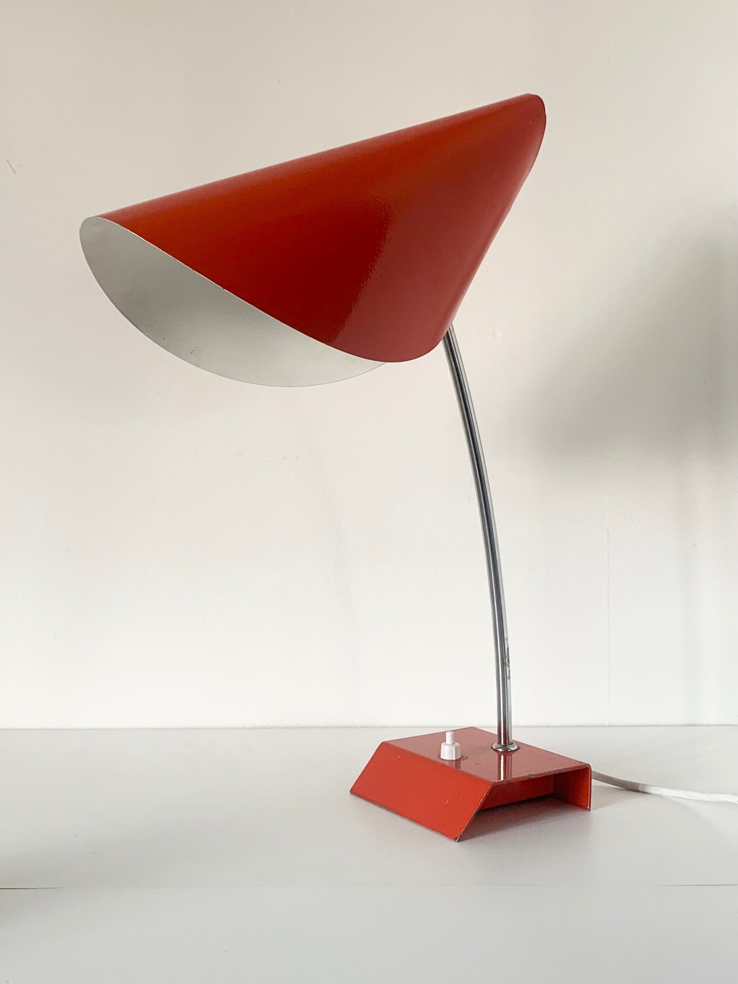 Red Adjustable Desk Lamp by Josef Hurka for Napako