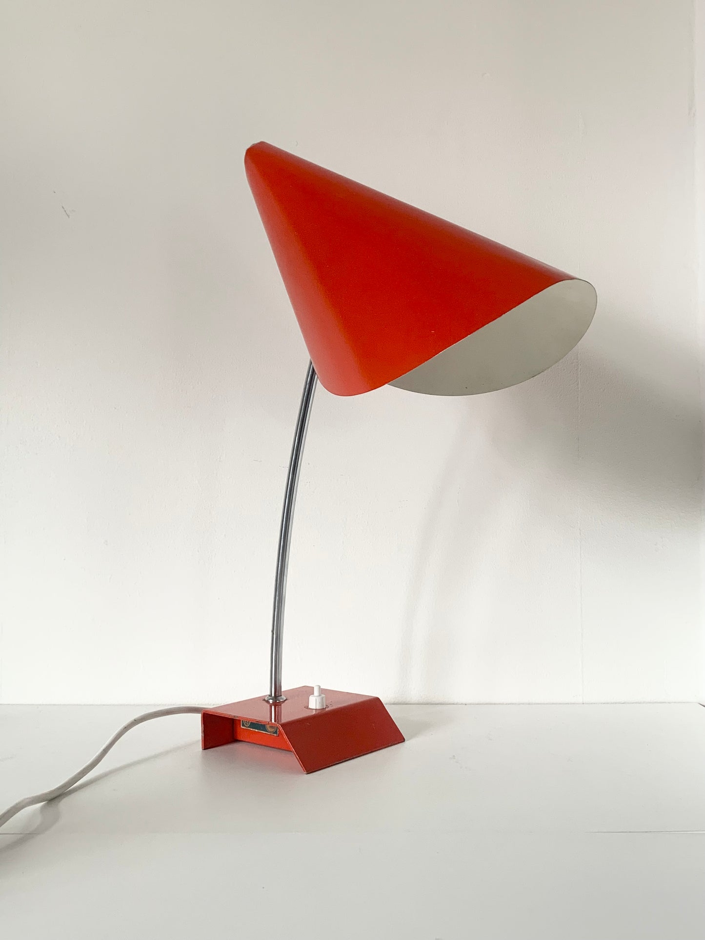 Red Adjustable Desk Lamp by Josef Hurka for Napako