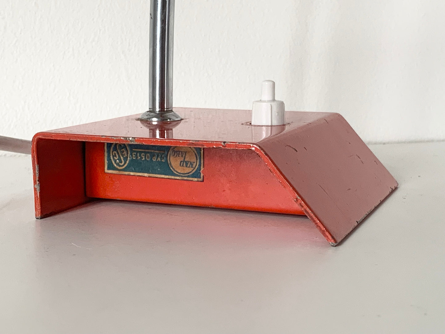 Red Adjustable Desk Lamp by Josef Hurka for Napako