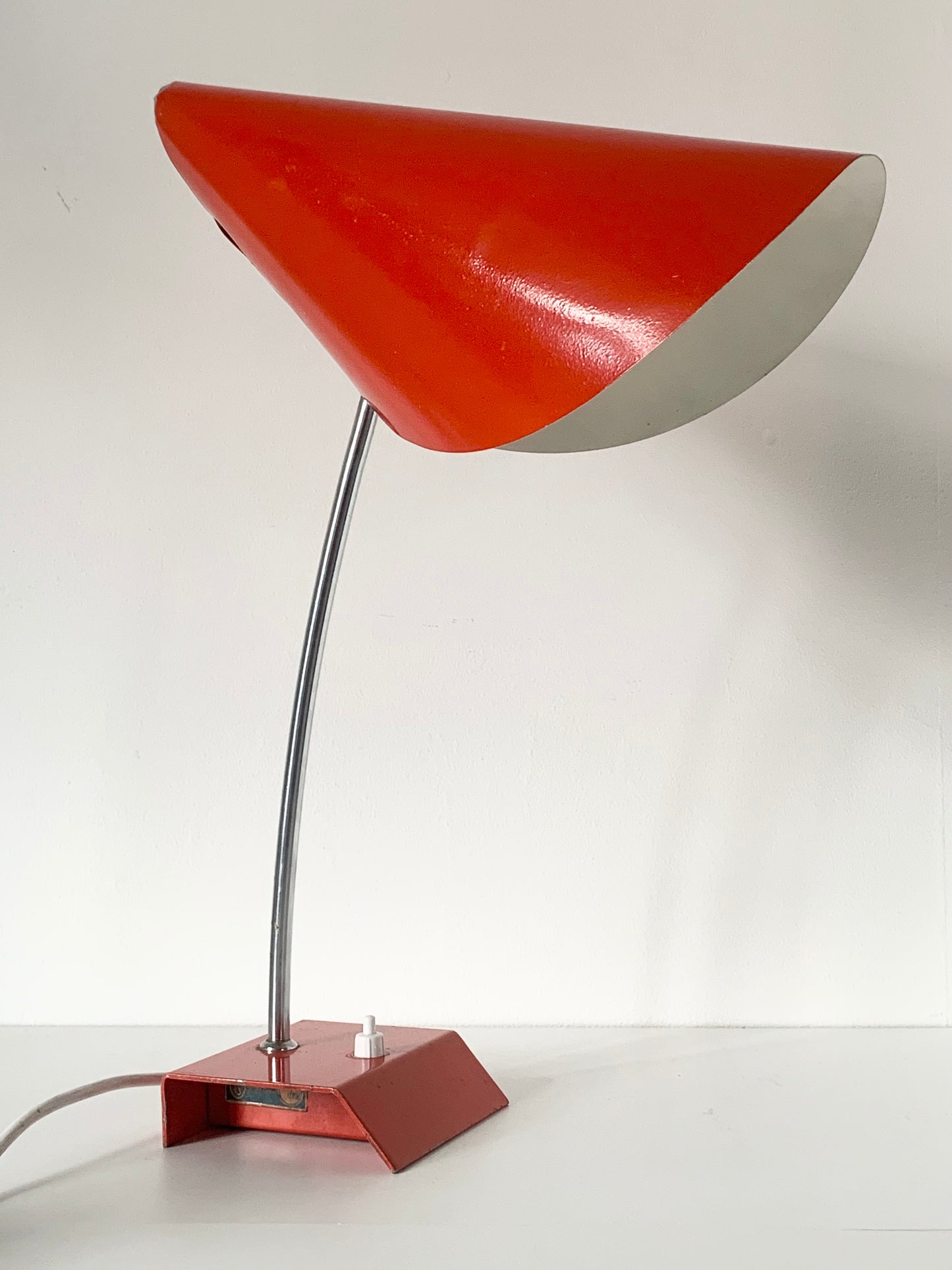 Red Adjustable Desk Lamp by Josef Hurka for Napako