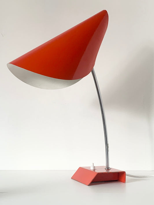 Red Adjustable Desk Lamp by Josef Hurka for Napako