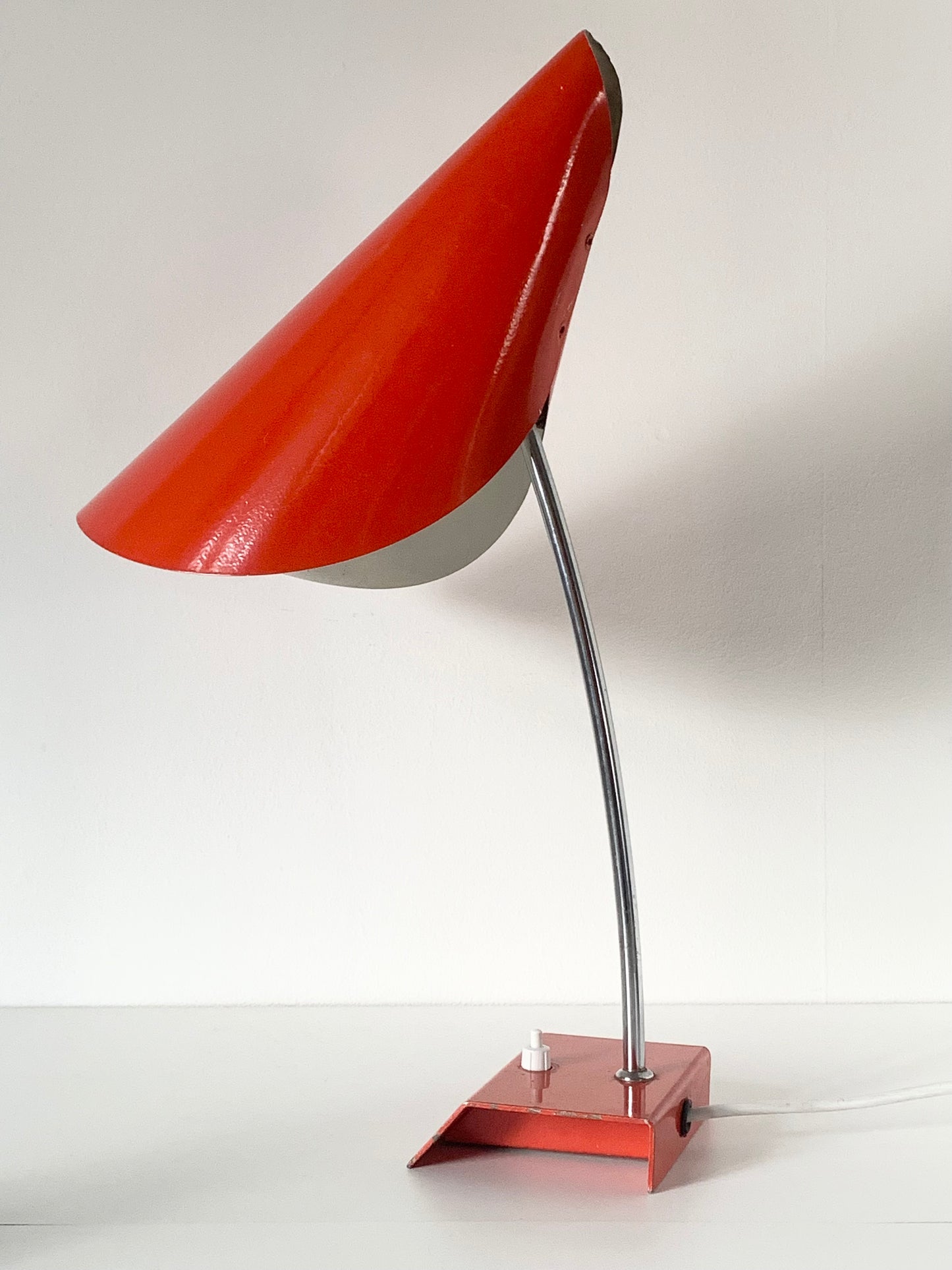 Red Adjustable Desk Lamp by Josef Hurka for Napako