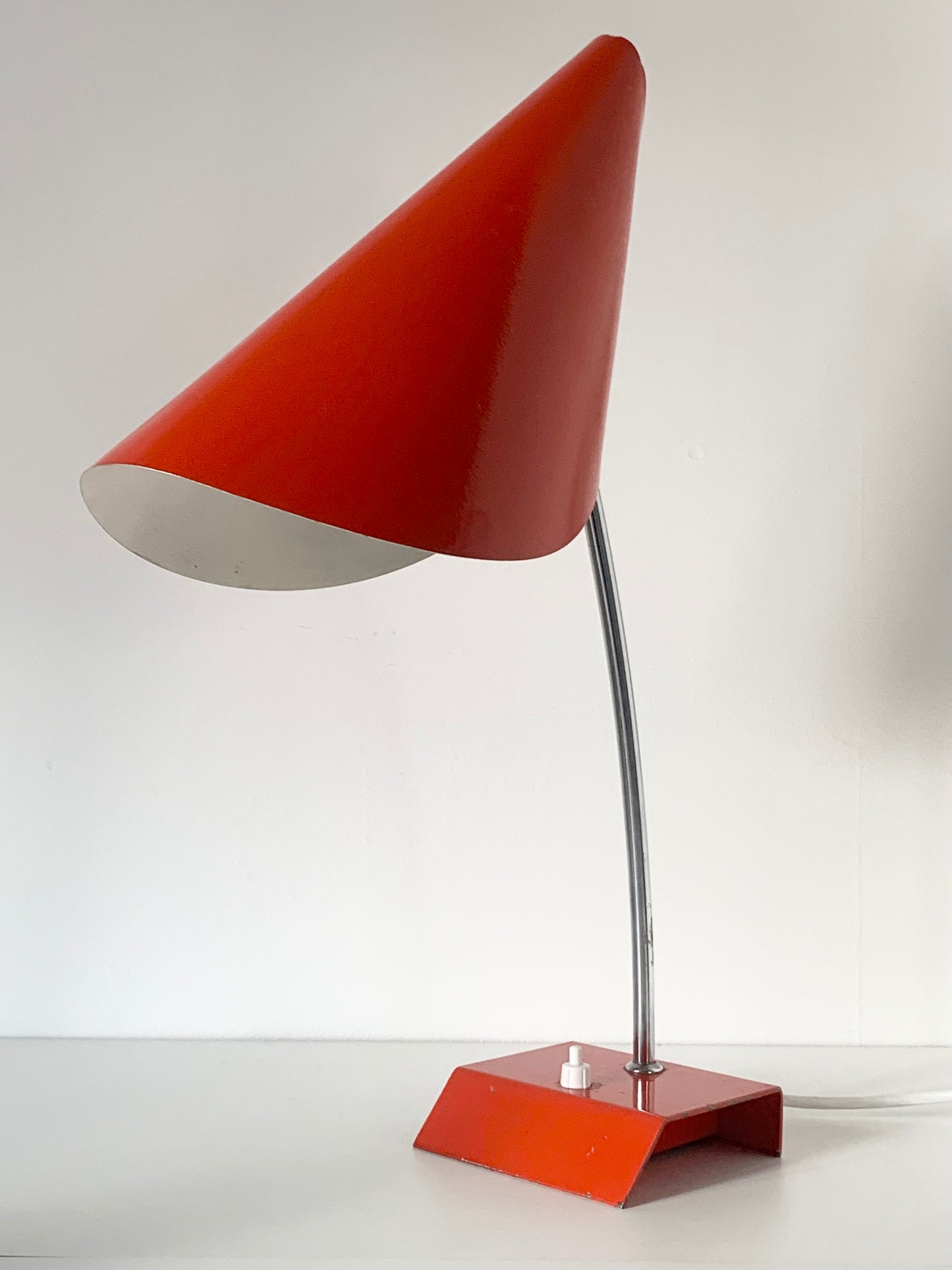 Red Adjustable Desk Lamp by Josef Hurka for Napako