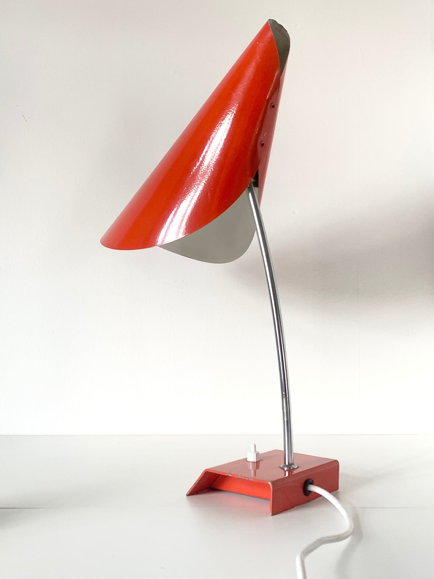 Red Adjustable Desk Lamp by Josef Hurka for Napako