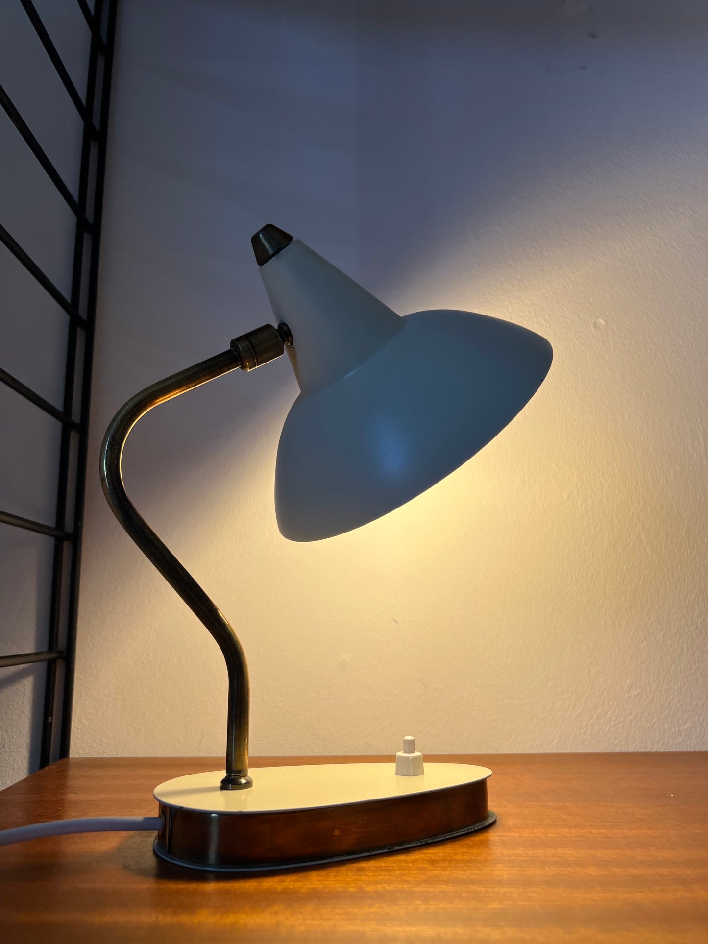 Vintage Mid Century Modern Witch Hat Shade Desk Lamp