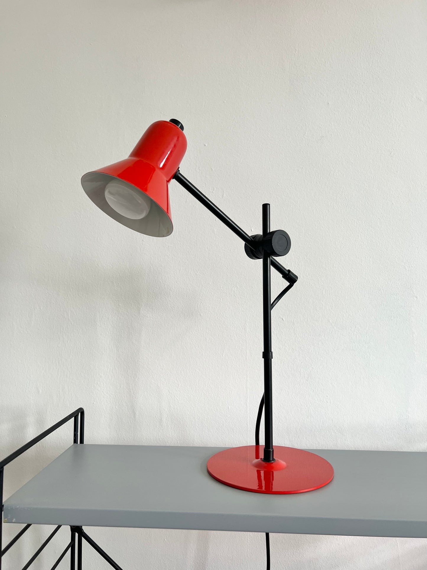 Postmodern Red & Black Adjustable Desk Lamp