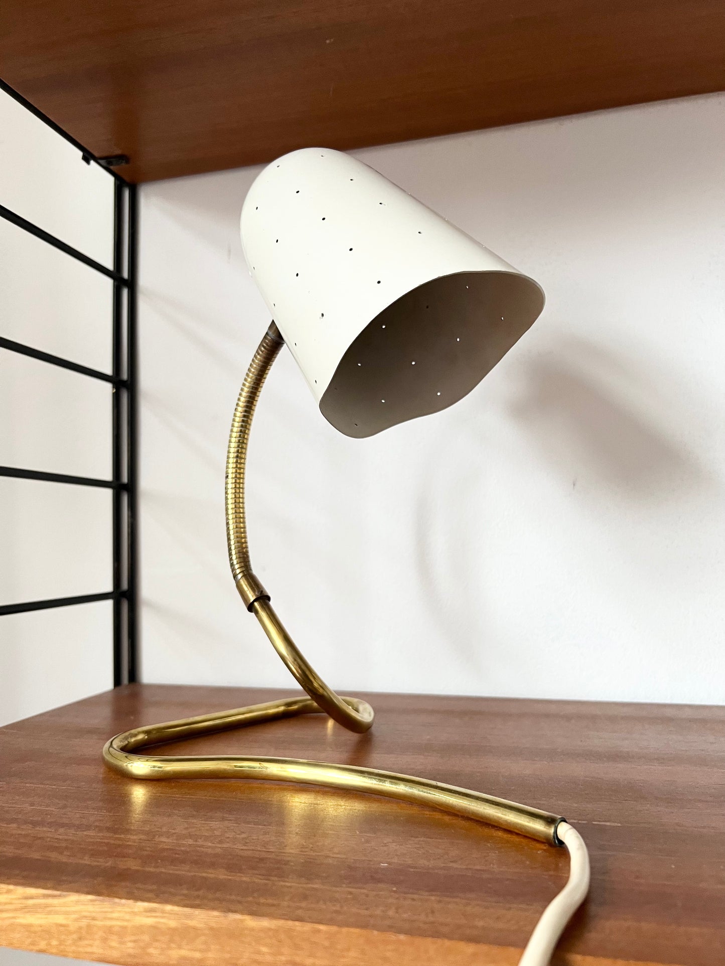 RESERVED Mid Century Modern Perforated Table Lamp by Boréns Borås