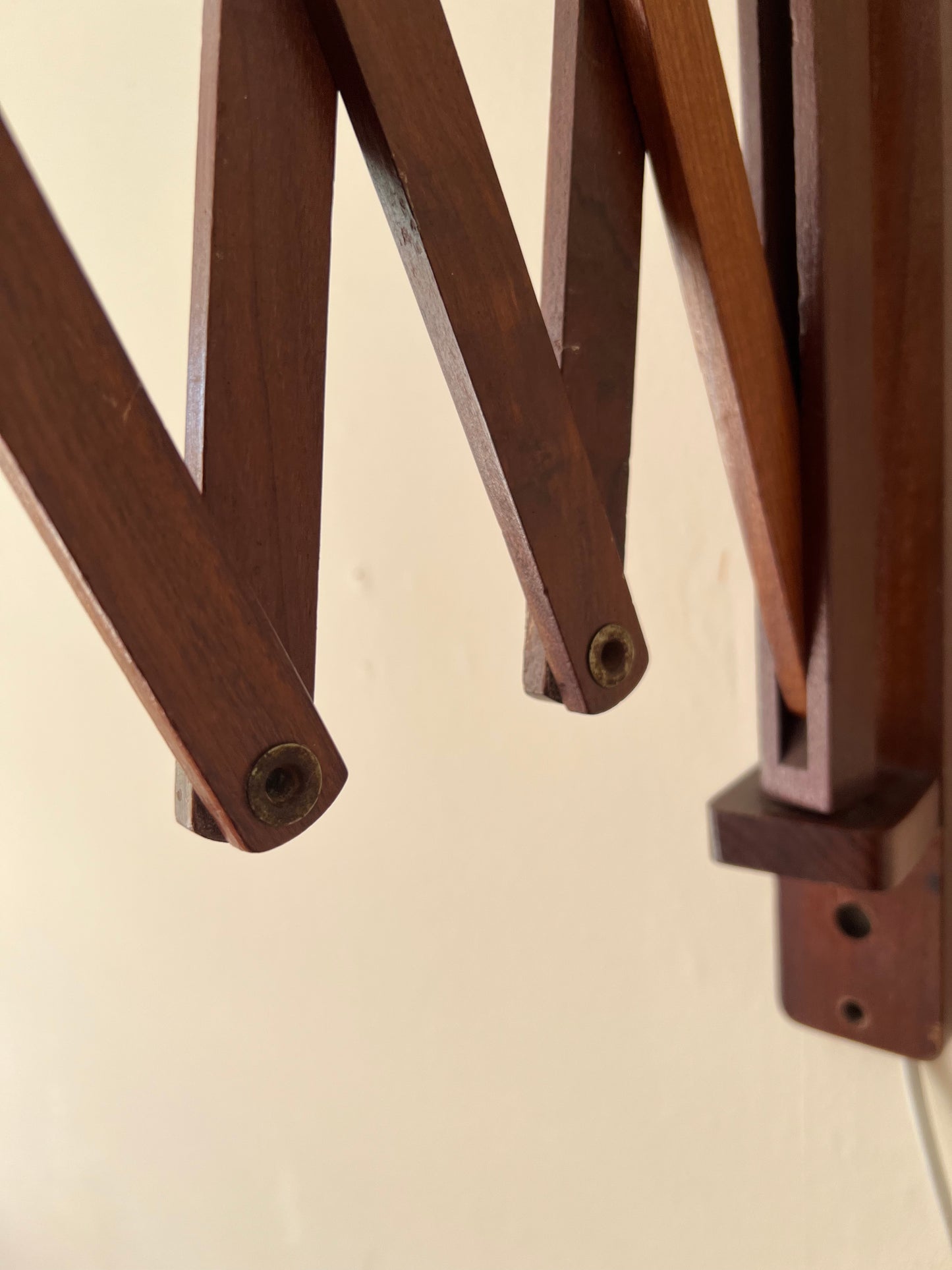 Mid Century XL Teak Scissor Wall Lamp