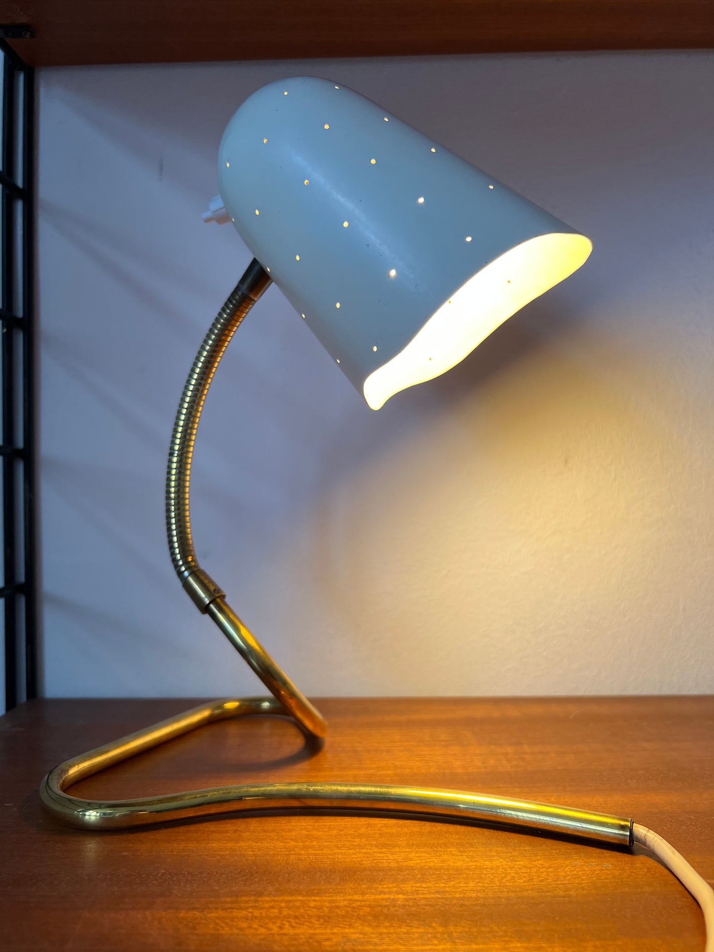 RESERVED Mid Century Modern Perforated Table Lamp by Boréns Borås