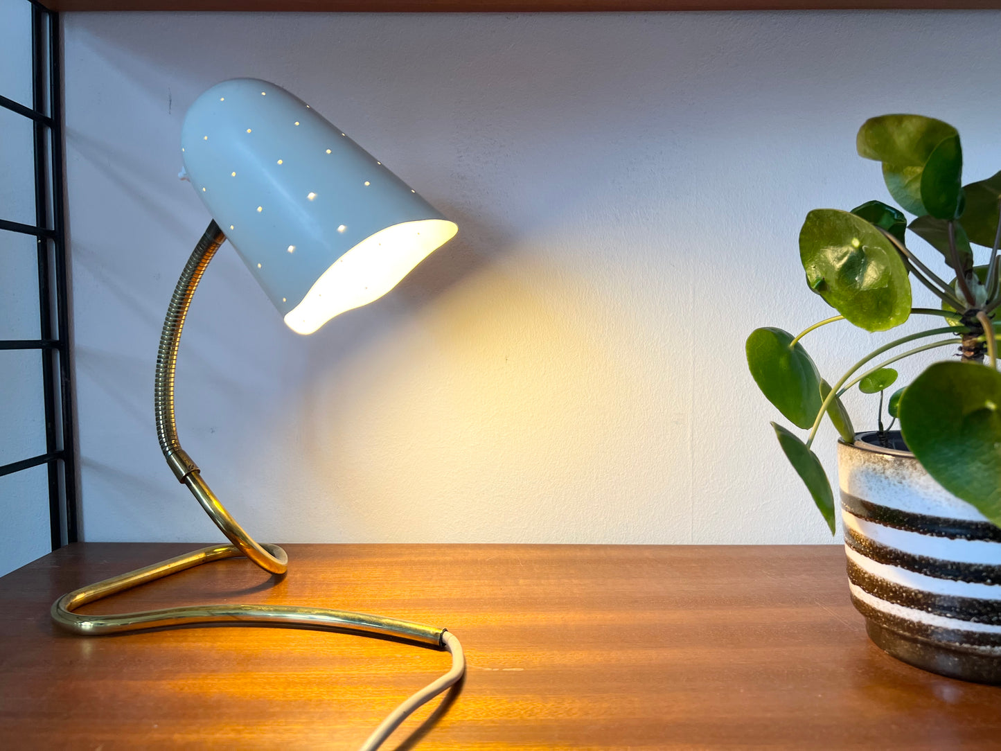 RESERVED Mid Century Modern Perforated Table Lamp by Boréns Borås