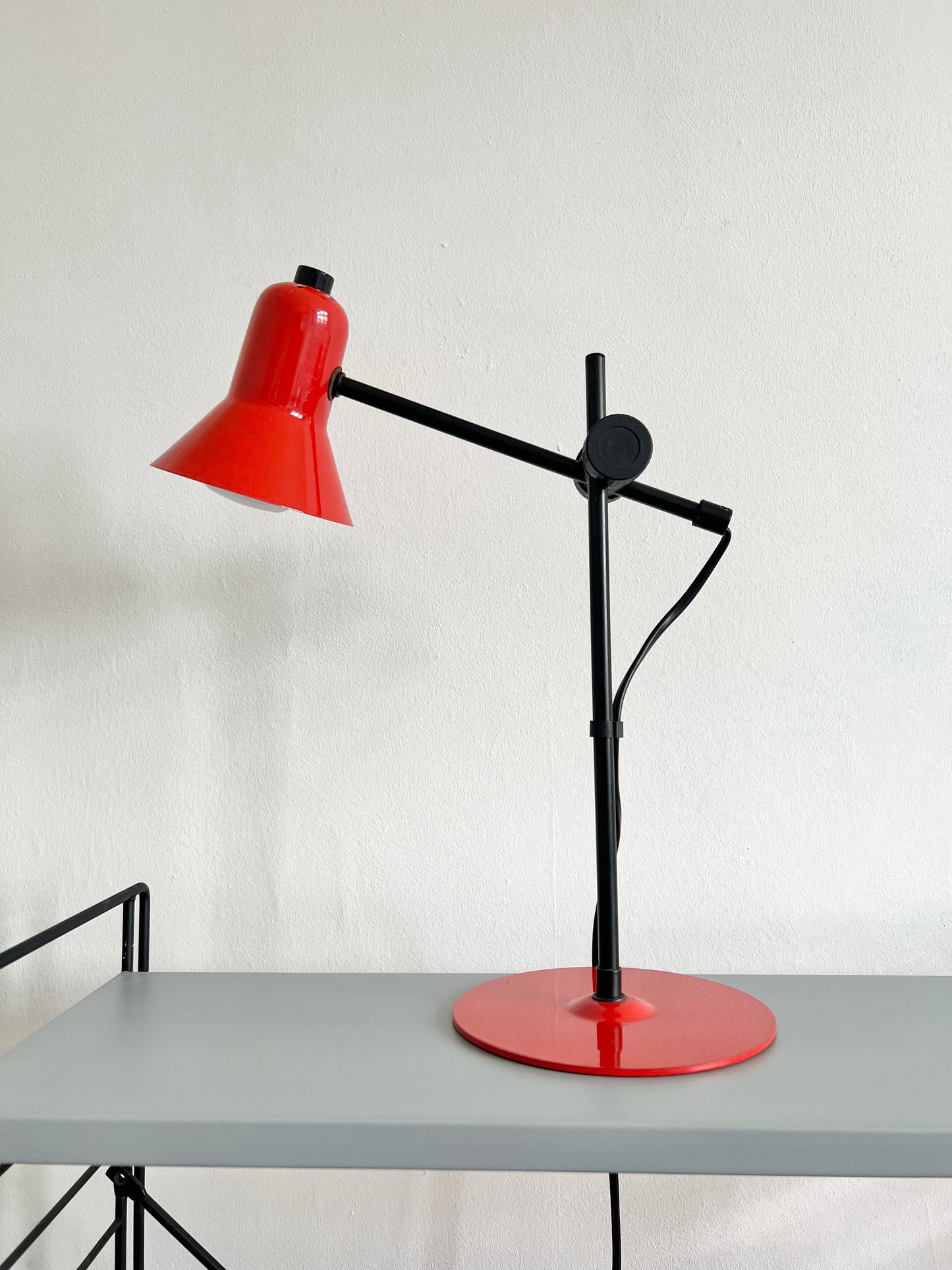 Postmodern Red & Black Adjustable Desk Lamp