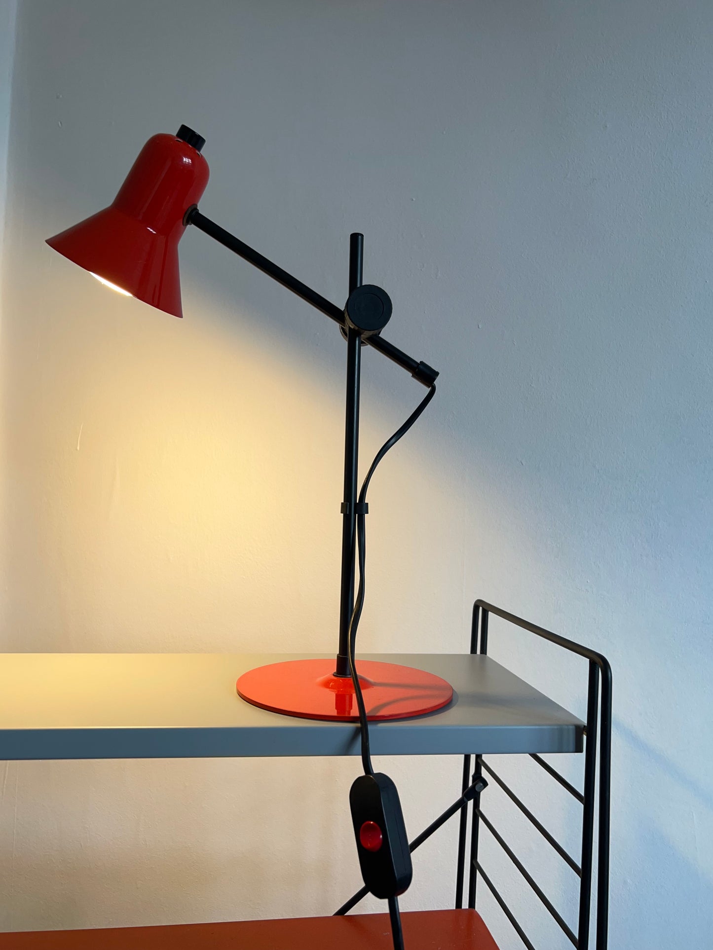 Postmodern Red & Black Adjustable Desk Lamp